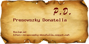 Presovszky Donatella névjegykártya